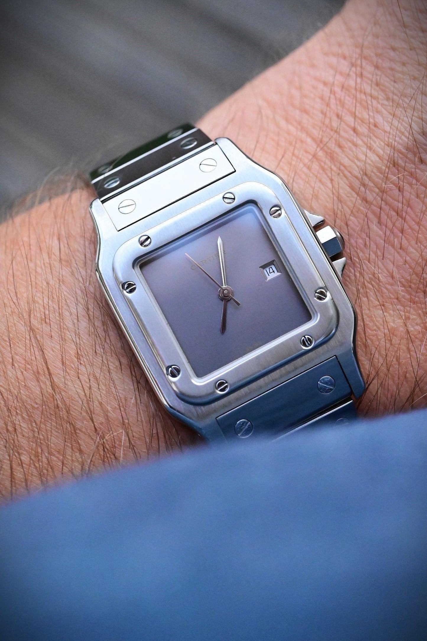 CARTIER Santos cadran gris "Gun/Ghost" SAS ROOSTERWATCHES