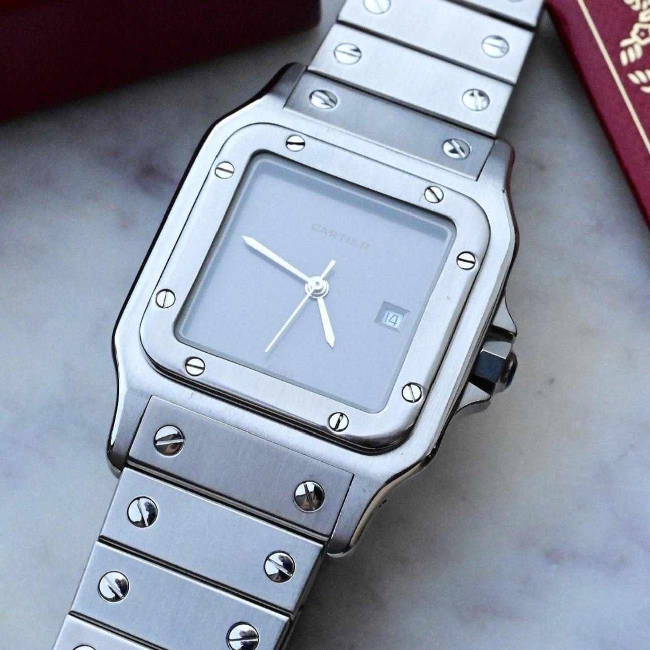 CARTIER Santos cadran gris "Gun/Ghost" SAS ROOSTERWATCHES