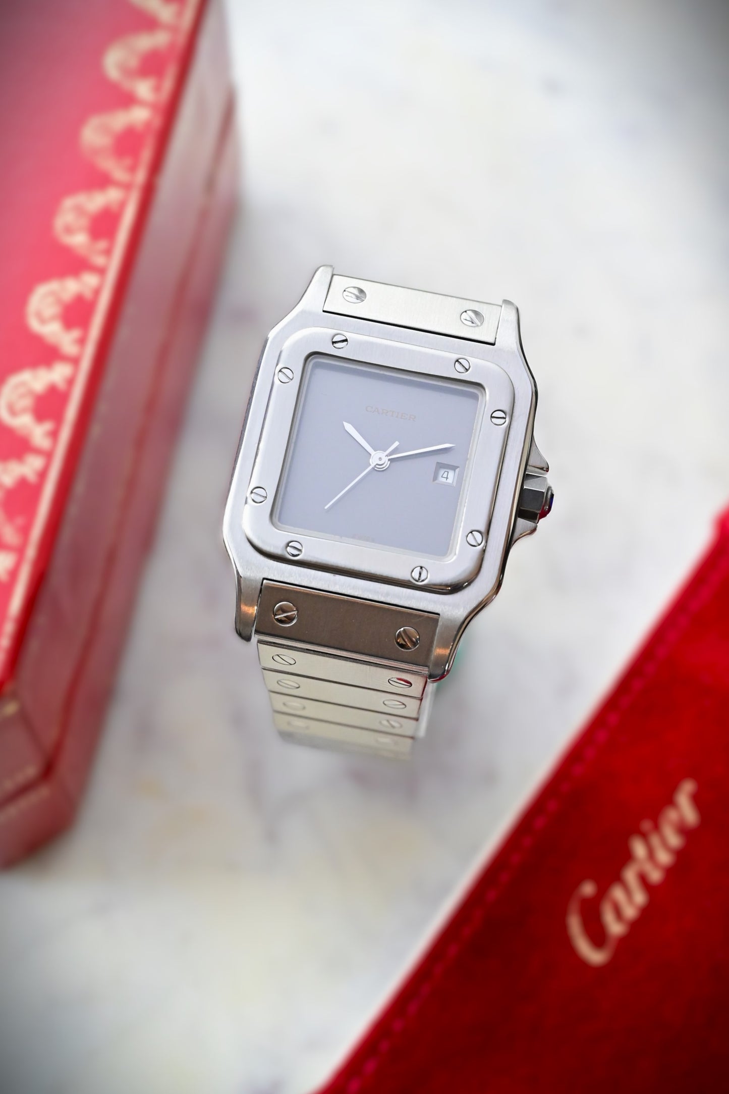 CARTIER Santos cadran gris "Gun/Ghost"