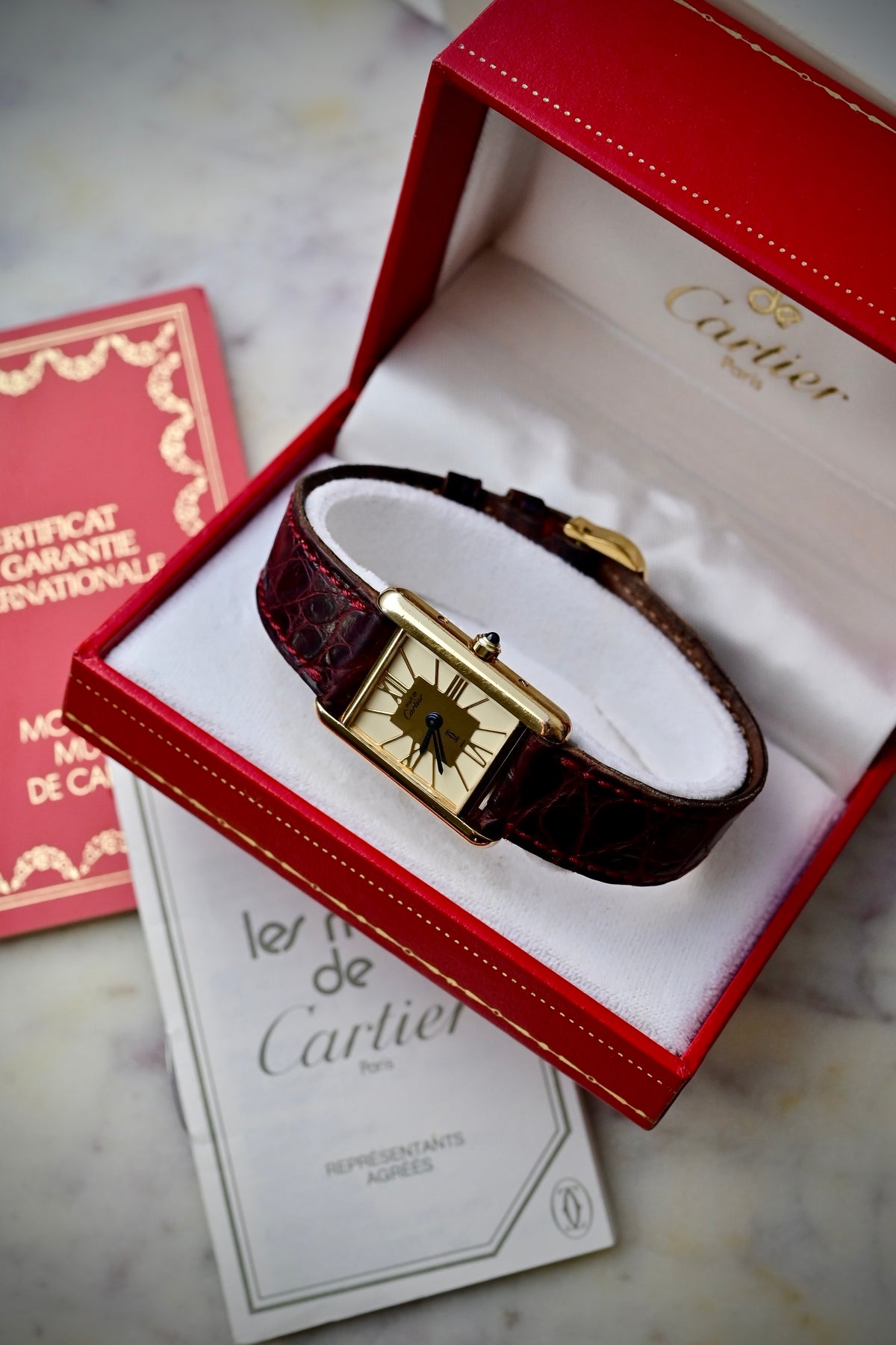 CARTIER Tank Must "Ivory mirror dial" Ref. SM 366001