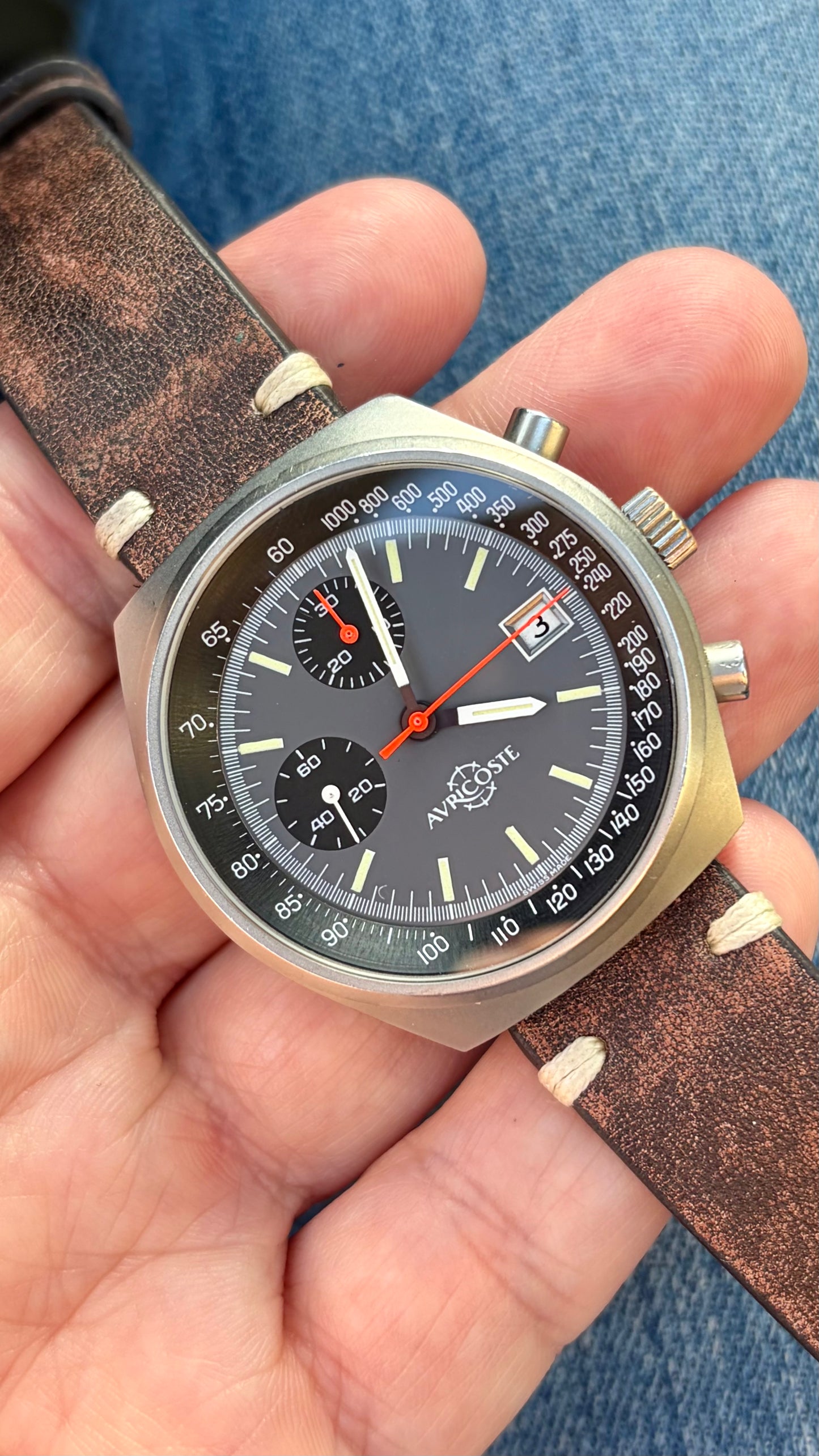 AURICOSTE Chronographe militaire -"13e RDP"